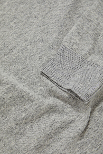 W Collection AÇIK GRİ BİSİKLET YAKA UZUN KOLLU KAZAK