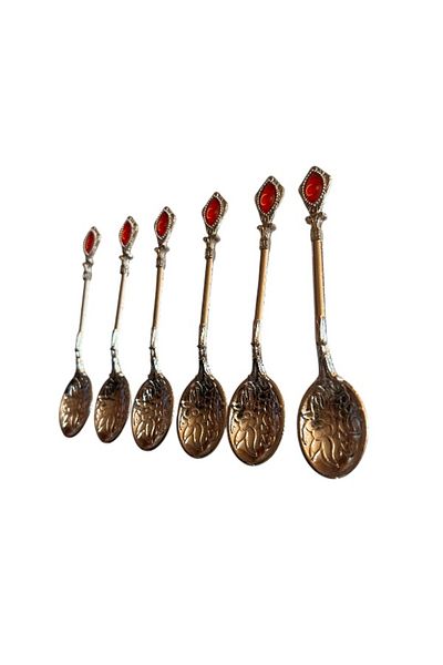 onyyapim Vintage Turkish Flag 6-Liter Cay-Coffee Jam Spice Dessert Spoon