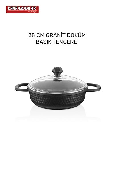 Kahramanlar Flattened Pot - 28 cm Granite Casting