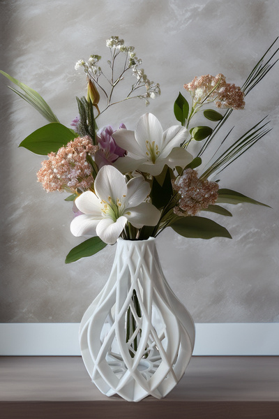 N NOXXO Nordic Decorative Crystal Vase Vegan Pla White