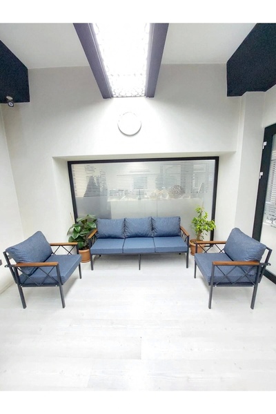 adımshops Safir Balkon-bahçe-kafe Çay Seti Koltuk Oturma Takımı-oturma Grubu