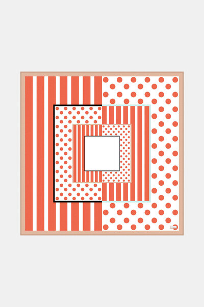 Vakko NAR ÇIÇEĞI GEOMETRİK DESENLİ TWILL EŞARP