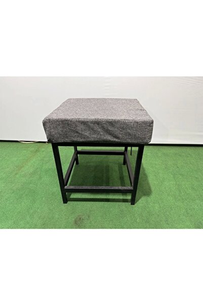 adımshops Metal ayaklı Sırtsız Bank Puf Bench Balkon-bahçe-kafe-çay Seti pufu