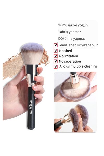 RACHEL ROY Large Size 4-Piece Blush Foundation Contour Blush Makeup Brush Set - Makeup Brush