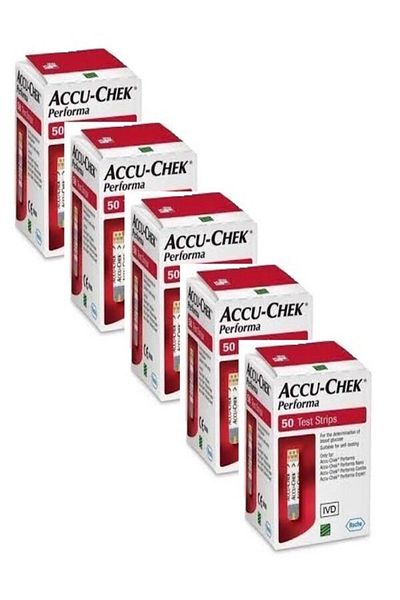 Accu Chek شرائح قياس ضغط الدم Accu-check Performa Nano Strip، علبة 50 × 5 قطع