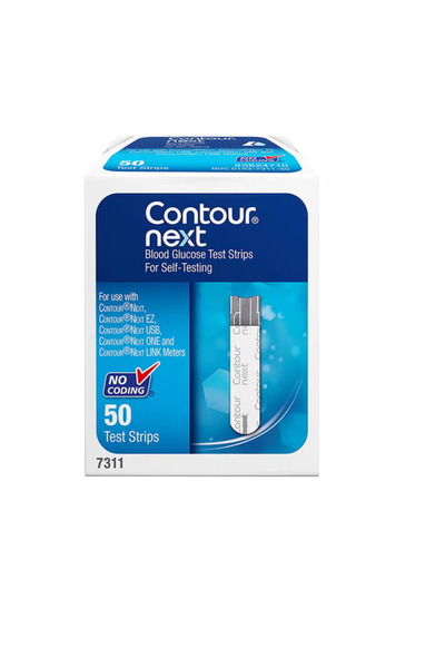 ASCENSİA شرائط اختبار نسبة السكر في الدم Contour Next - 50 قطعة