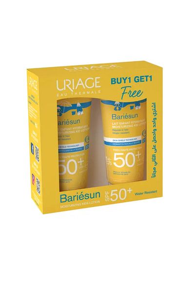 Uriage Bariesun SPF50+ Moisturizing Kids Sunscreen Lotion 100ml, Promo Pack of 1 + 1 Free