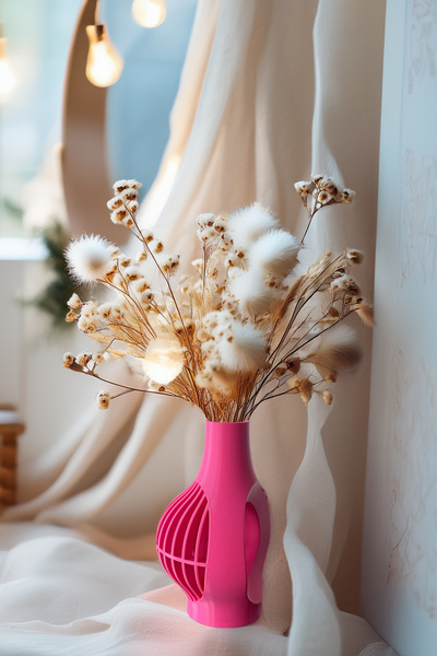 N NOXXO Nordic Decorative Asymmetric Vase Vegan Pla Pink