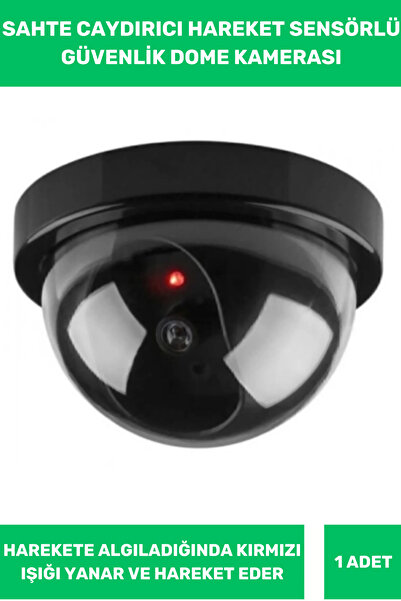 Genel Markalar Yeni Nesil 5 Metre Algılayan Kırmızı Işıklı Hareket Sensörlü Pilli Güvenlik Caydırıcı Dome Kamera