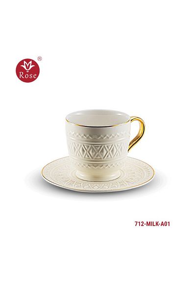 Rose -712-طقم فناجين بورسلين 12 قطعة