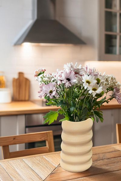 N NOXXO Bohemian Style Large Size Elegant Nordic Vase Wave Color Large Size Vegan Pla Cream