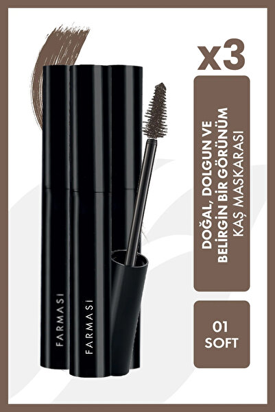 Farmasi 3'Lü Kaş Maskarası Soft Brown 5 ml
