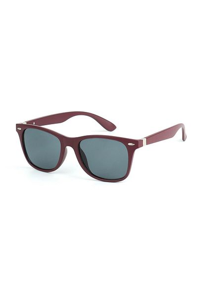 Di Caprio Unisex Claret Red Uv400 Protection Rectangular Model Sunglasses