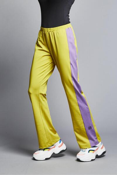 FD SPORTS Quick Dry Sweatpants Mustard Yellow Side Panels