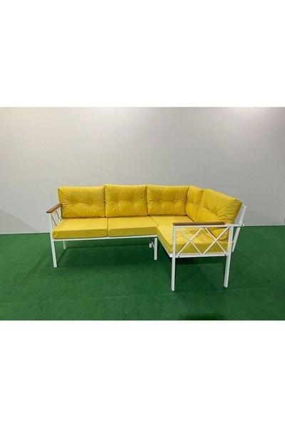 adımshops Köşe Koltuk Takımı , 2 2 Balkon-bahçe-kafe,çay Seti,koltuk Takımı,mutfak Köşesi Beyaz Profil