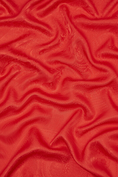 Vakko KIRMIZI ŞAL DESENLİ FASONE EŞARP