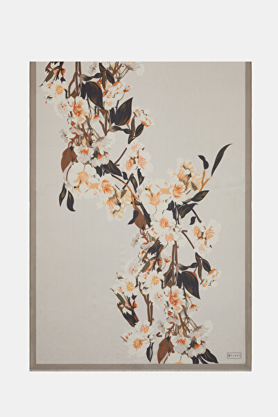 Vakko شال فوال منقوش بزهرة المنك