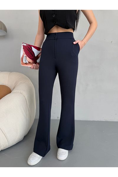 alanora Women's High Waist Flared Leg Stretchy Lycra Fabric Pants