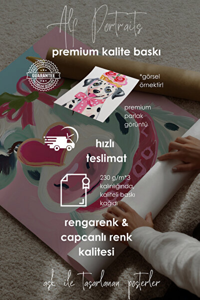 Alf Portraits Blush the Cow Çerçevesiz Poster