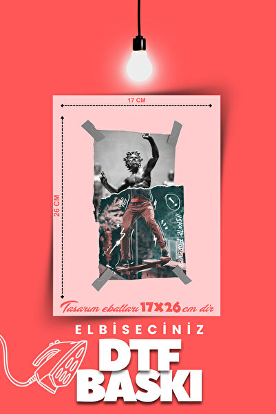 VİZYON İKRA "Sculpture Poster" Themed Iron-On T-Shirt Textile Transfer Dtf Pr...