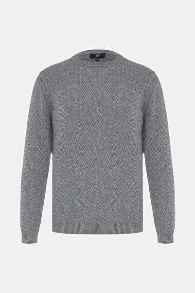 W Collection Gray Crew Neck Long Sleeve Sweater
