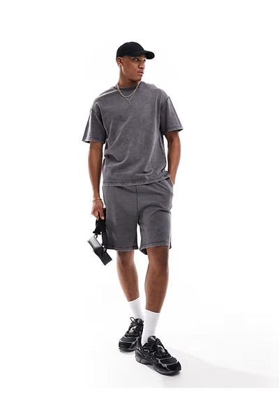 aynewmoda Tie-Dye Print Short Sleeve T-Shirt and Lace-Up Waist Shorts, Going Out