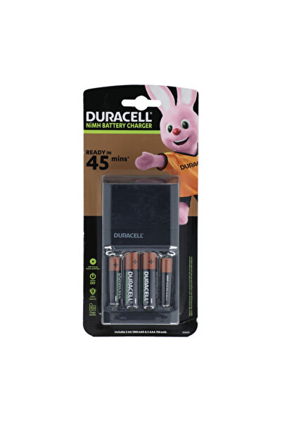 Duracell بطارية مكونة من 4 قطع مع شاحن بطارية NiMH متقدم