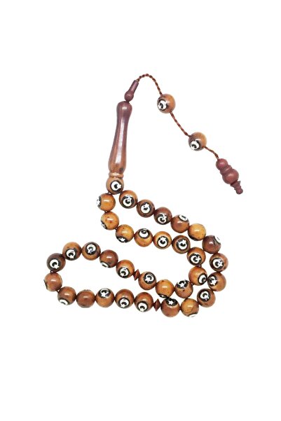 PİGADO Μεταλλικές χάντρες προσευχής από φυσικό κοκκίτο με κεντημένο σχήμα σελ...