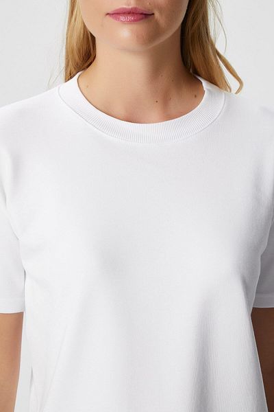 Ritnice Γυναικείο Rise Διακοσμητικό γιακά Tok Texture 100% βαμβακερό λευκό μπλουζάκι