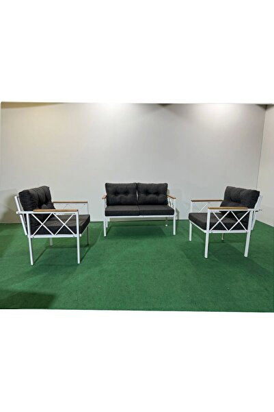 adımshops 2+1+1 Beyaz profil Balkon-bahçe-kafe- Çay Seti-koltuk Takımı-oturma...