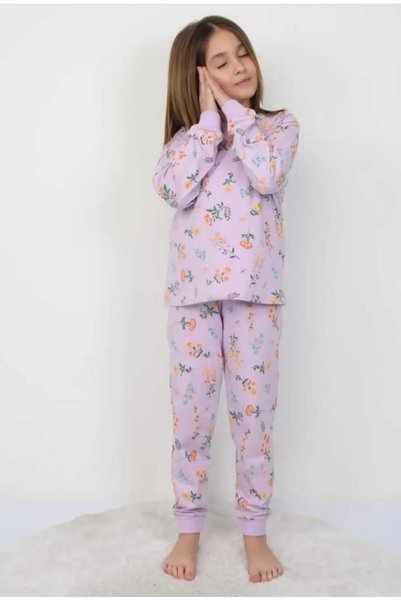 İsobel Kids çiçekli pamuklu kız çocuk pijama takımı