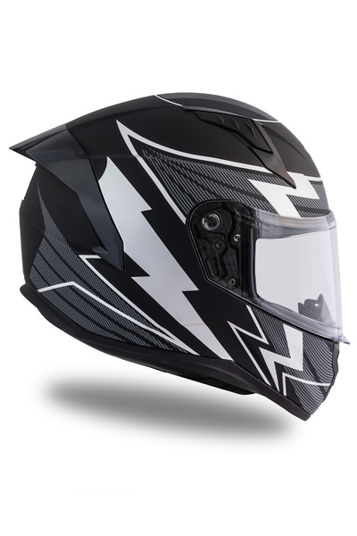 ENDRO ThunderBolt Mat Siyah- Beyaz Kask