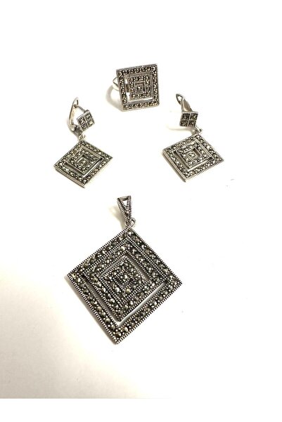 Aysesa Markazit Taşlı Gümüş Set Takım 925 Ayar 20,83 Gram