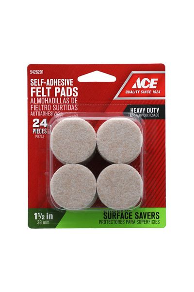 ACE 24-Piece Self Adhesive Round Felt Pads 1.5inch