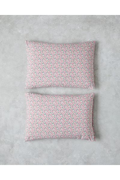 English Home Pink Bright Floral Pillow Case - Easy to Iron 2-Piece 50X70 cm