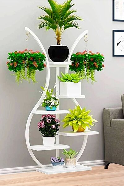 adımshops Metal Gövdeli Laleli Çiçeklik-vazo Saksılık, Raf