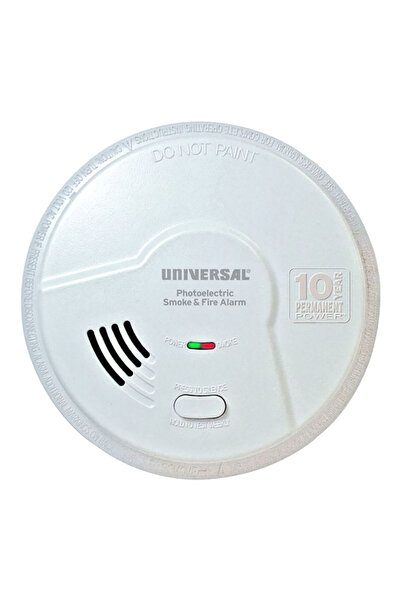 Universal إنذار حريق ودخان كهروضوئي مقاوم للتلاعب لمدة 10 سنوات