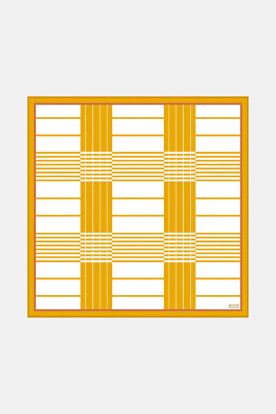 Vakko SARI GEOMETRİK DESENLİ TWILL EŞARP