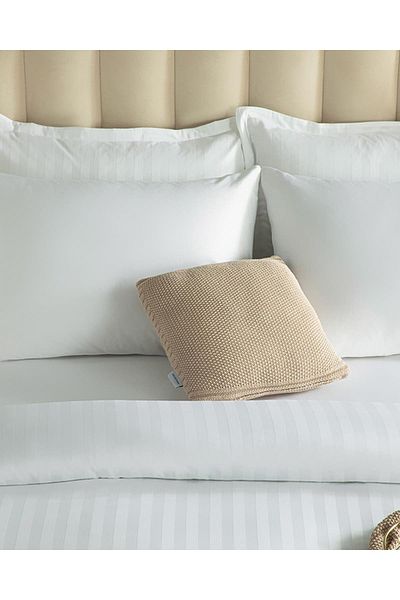 English Home Set cuvertură de pilota unică din satin de bumbac cu dungi albe strălucitoare