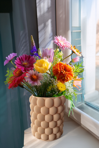 N NOXXO Nordic Decorative Bubble Vase Vegan Pla Cream