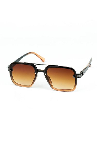 Di Caprio Men's Brown Uv400 Protection Rectangular Model Sunglasses