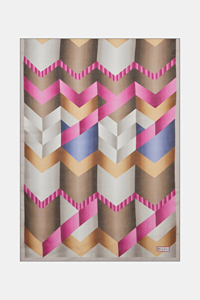 Vakko شال من الساتان الفوال بنمط هندسي من المنك