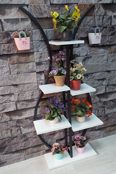 adımshops Metal Gövdeli Laleli Çiçeklik-vazo Saksılık, Raf