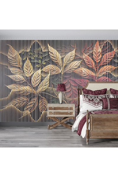 Home Çizgiler arkasında çiçekler poster duvar kağıdı