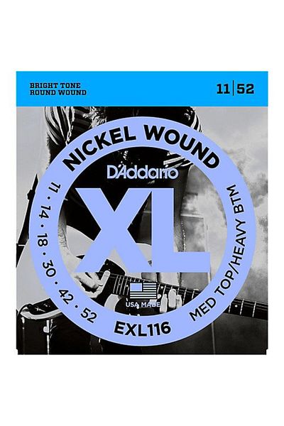 Daddario Exl116 XL 011 Electric Guitar String Med Top/Heavy Bottom 0.11-0.52