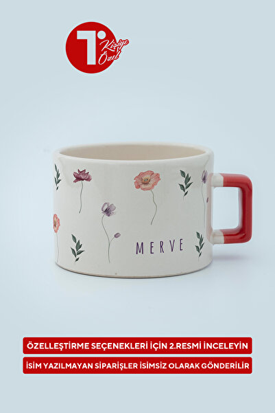 birtasarım Minimal Çiçekli Fincan