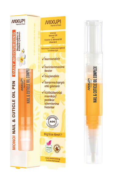Mixup Monoi Nail & Cuticle Oil Pen 6 Ml | Güçlü Yumuşatma Etkili Kütikül Çıkarıcı Tırnak Bakım Kalemi