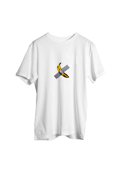 Korefanzin Code Trend New Season Λευκό μπλουζάκι με στάμπα μπανάνας σε μπλουζάκι τοίχου