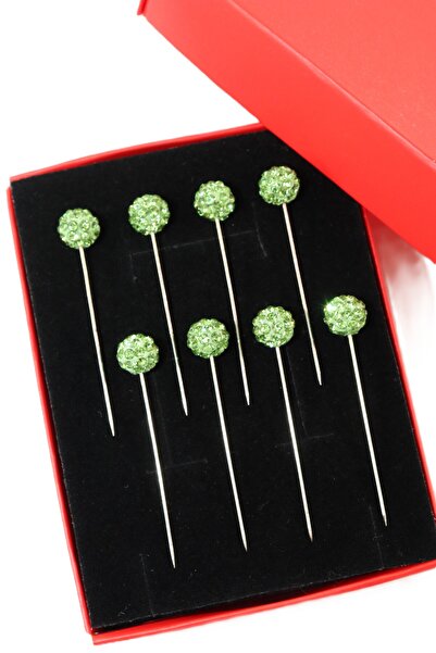 NUMETAL Ace pentru eșarfă și șal cu piatră verde, ace pentru tricou și eșarfă