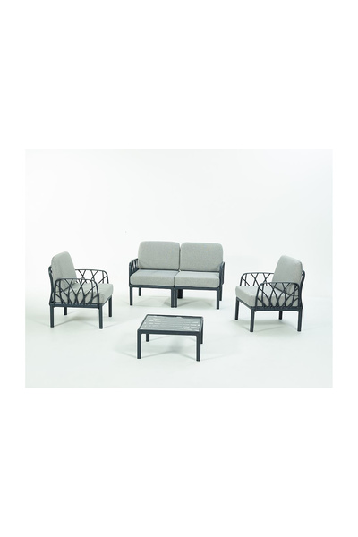 Novussi GARDA Sofa Set 2+1+1+Sehpa GRİ Minderli